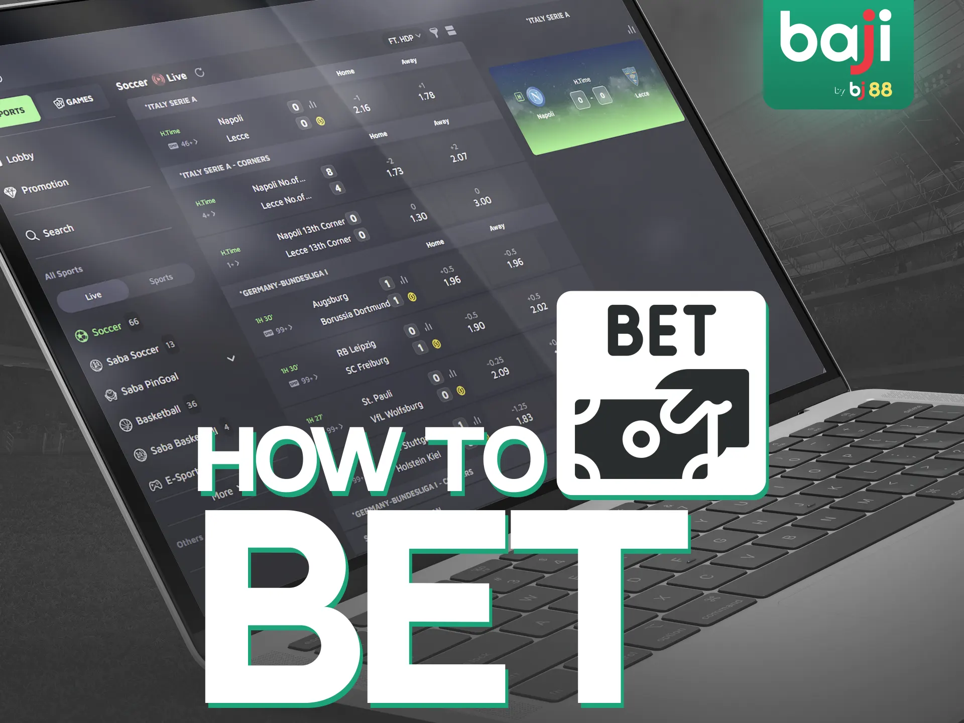 How to start betting on soccer at Baji Live.