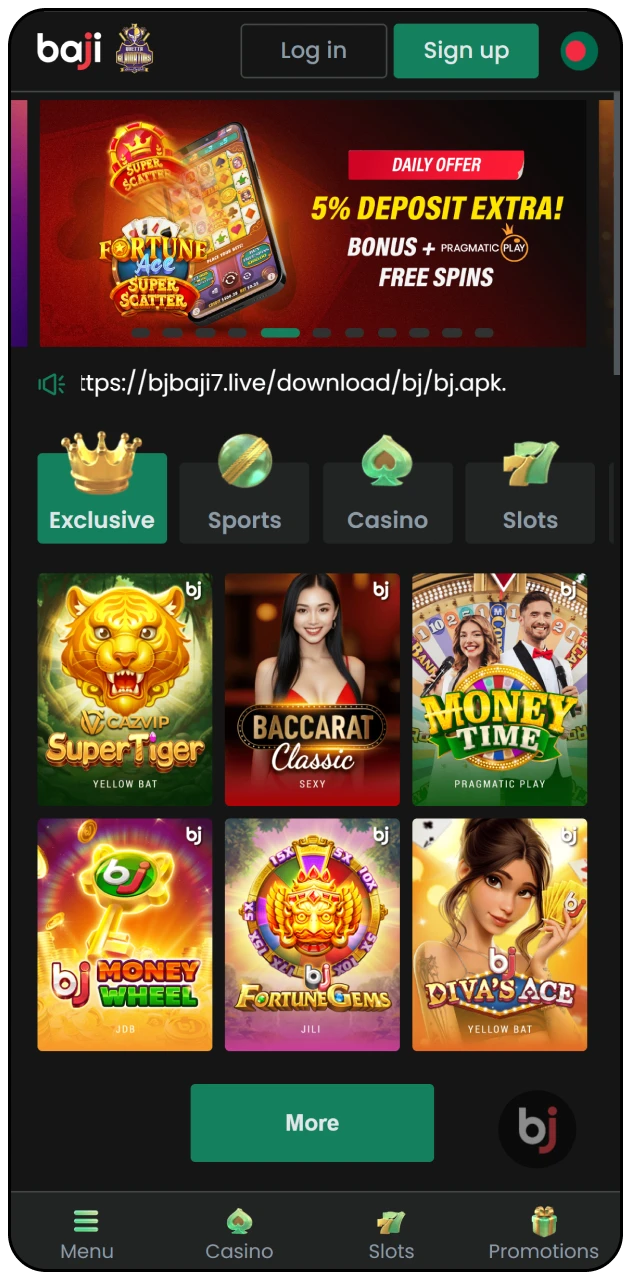 Install the Baji Live android app on your device to start betting.