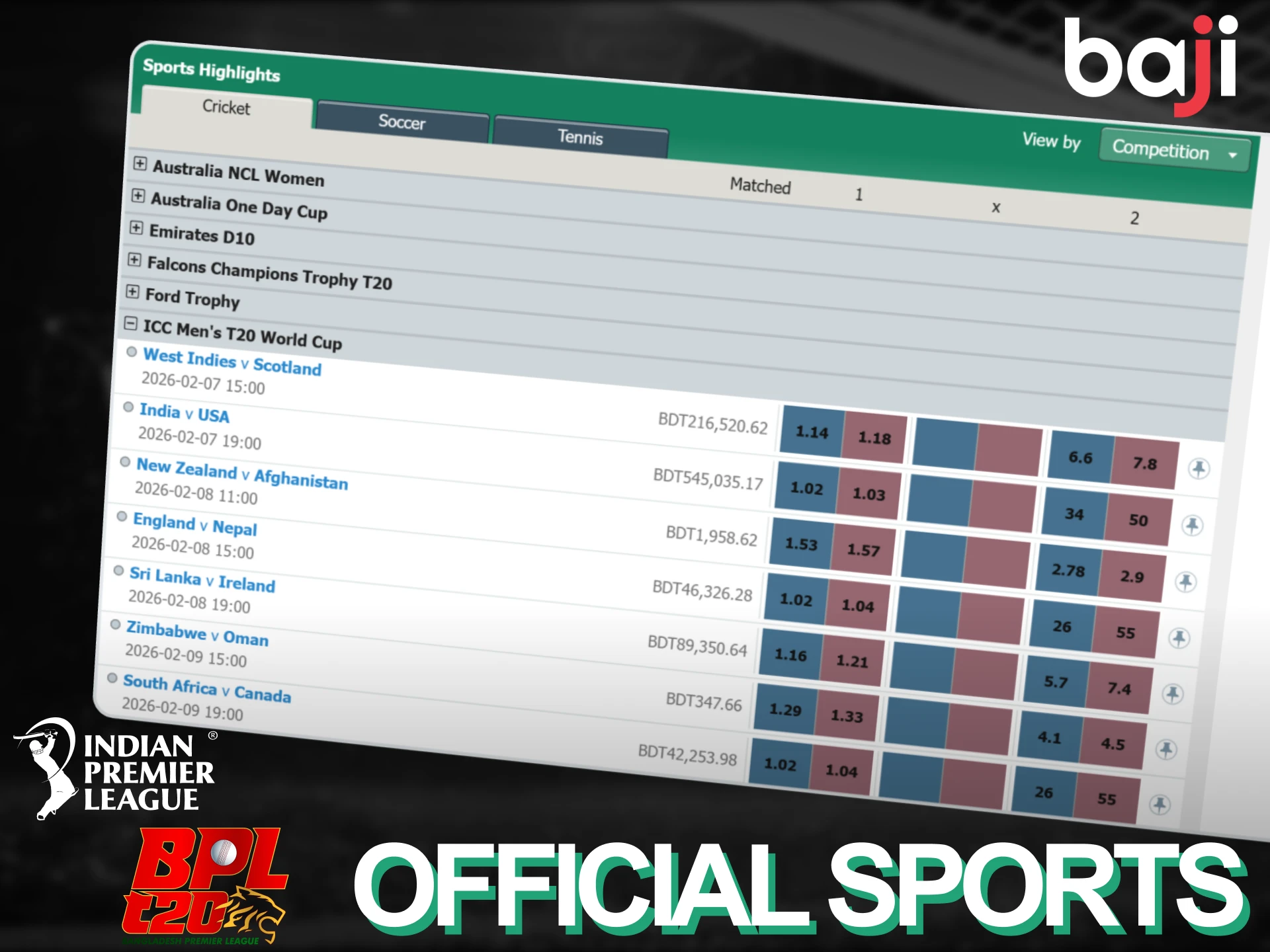 Learn about the official Baji Live sports and brand partners collaborating with us.