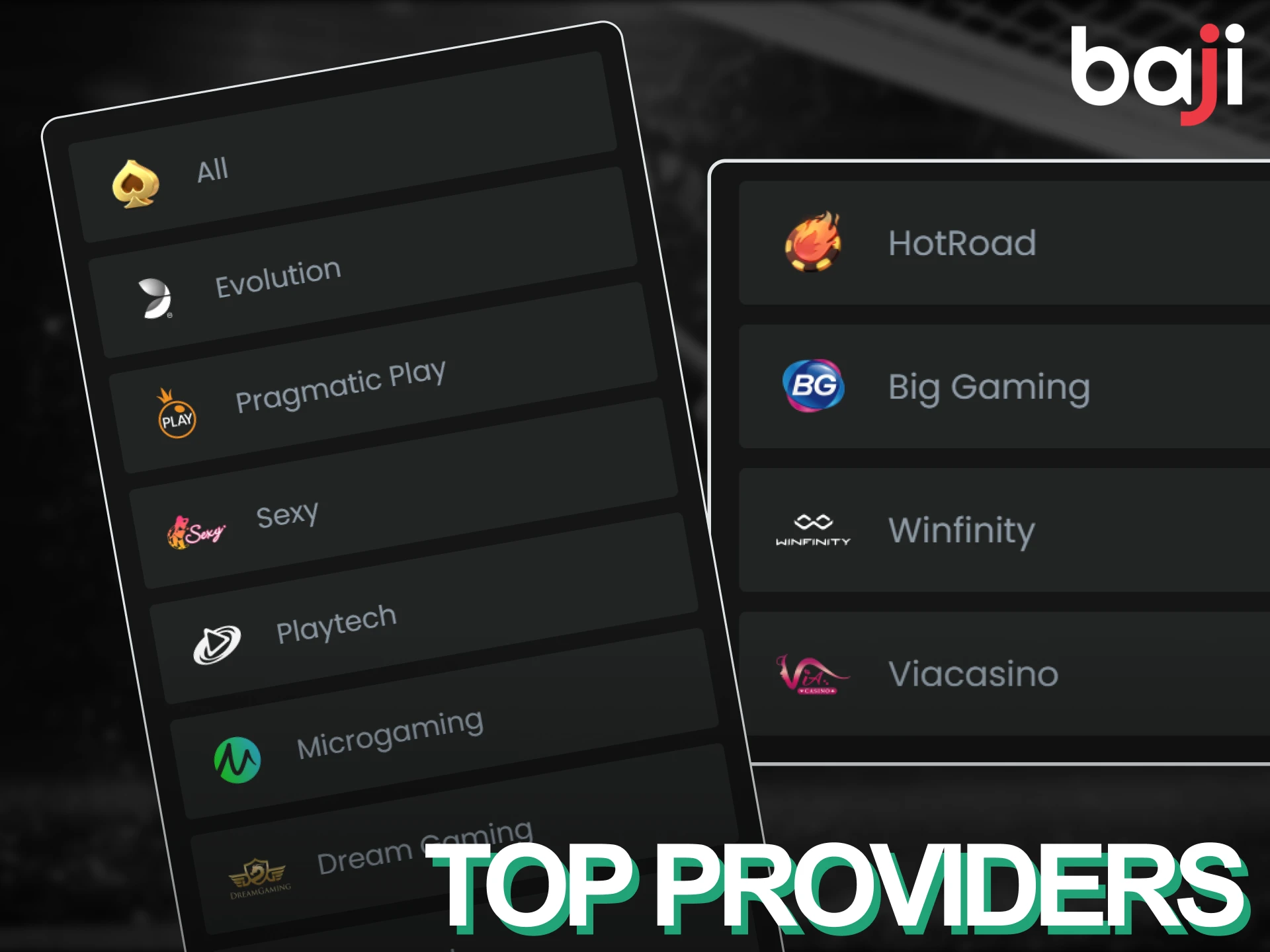 Discover the top software providers for casino gaming on the Baji Live platform.
